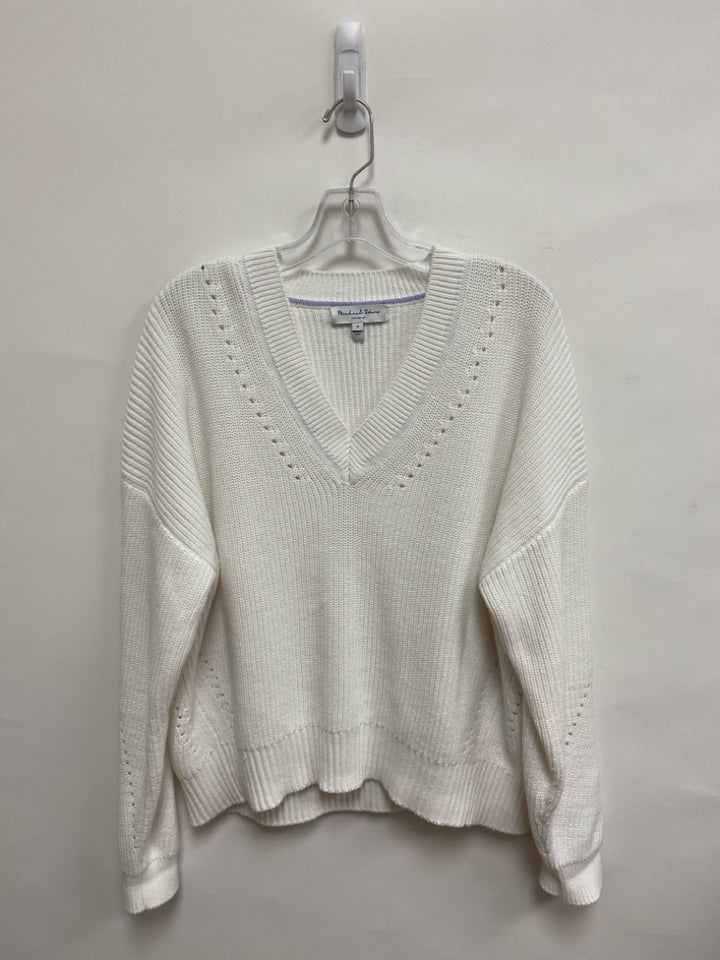 Michael Stars Size M White V Neck Ladies Sweater