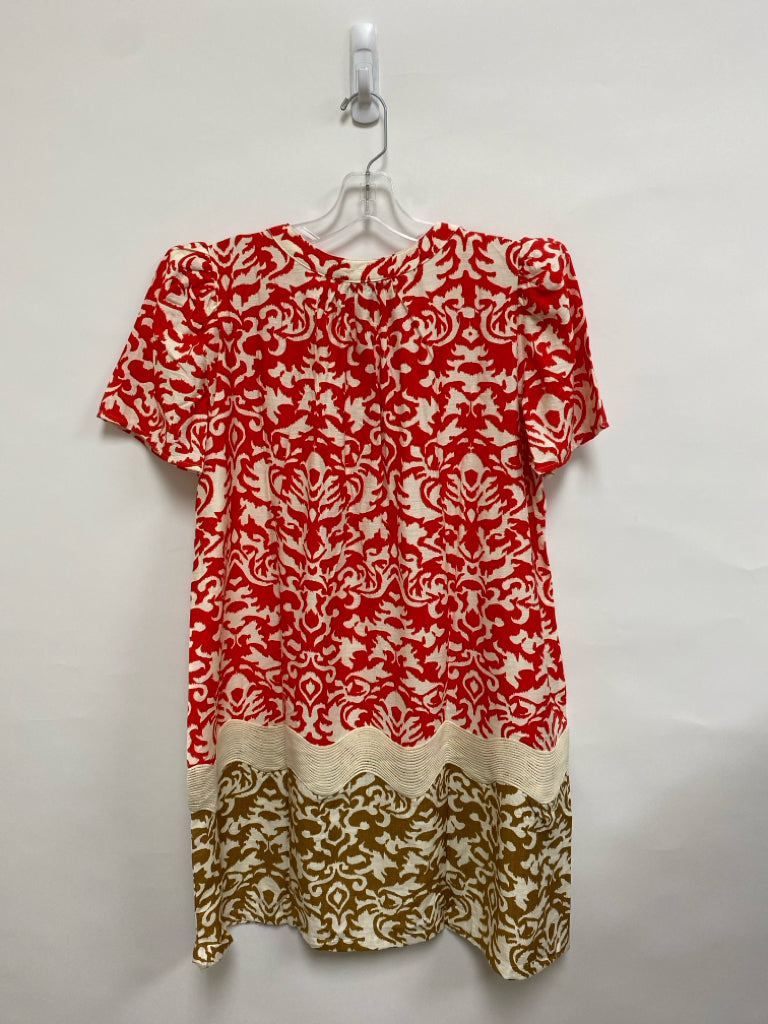 NWT GiGiO Size S Red Cream/Brown        Damask Ladies Dress
