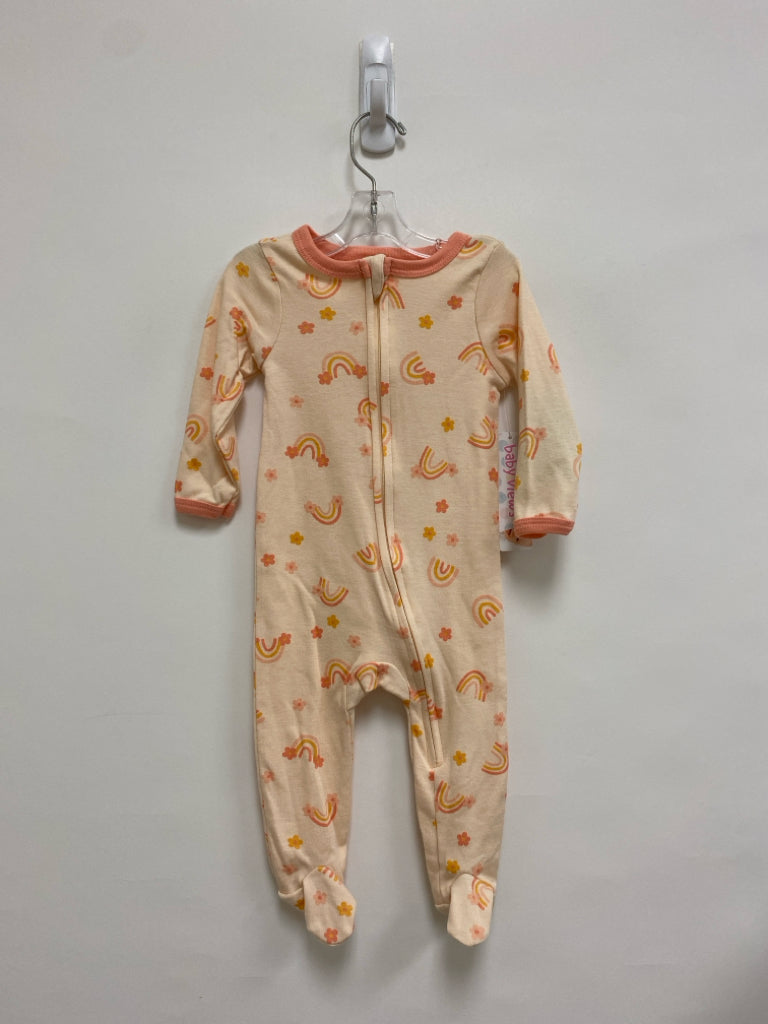 NWT SIZE 6-9M Peach Yellow Flowers Girl&