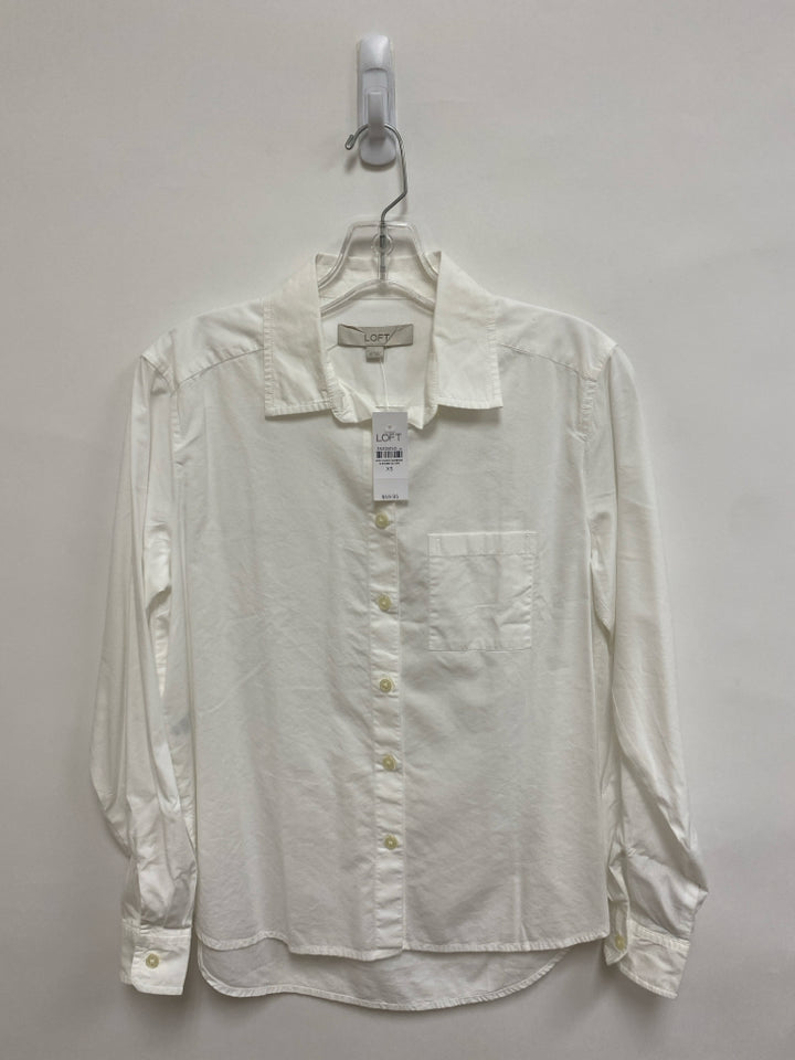 NWT LOFT Size XS White Button Up Ladies Top