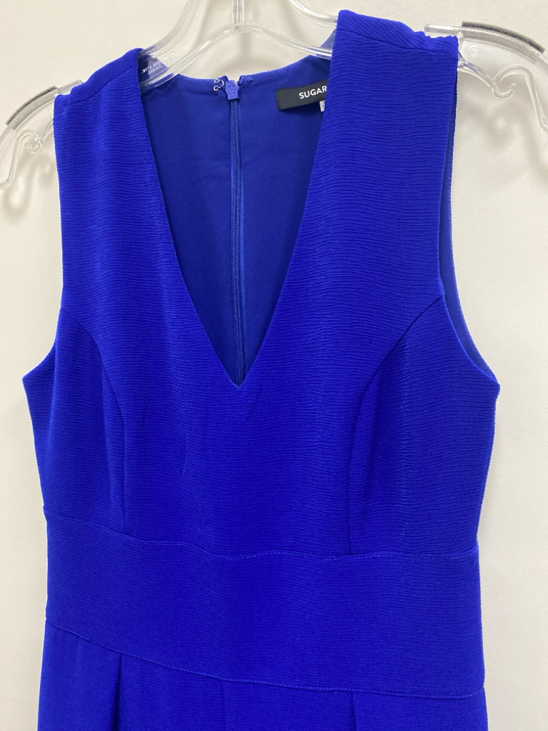 Sugar+ Lips Size XS Royal Blue Texture Sleeveless Ladies Jumpsuit