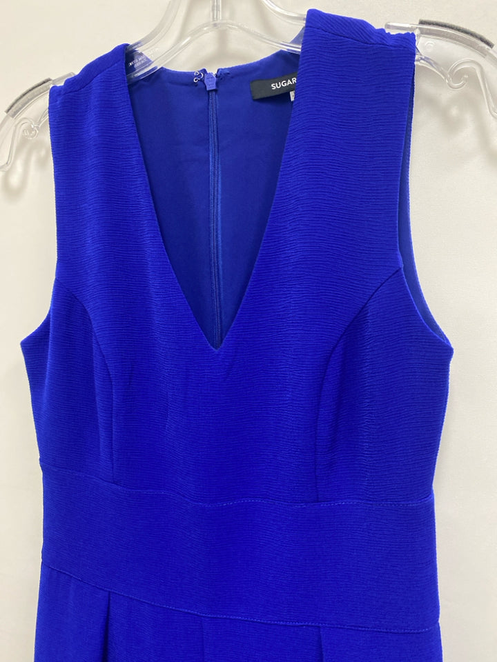 Sugar+ Lips Size XS Royal Blue Texture Sleeveless Ladies Jumpsuit