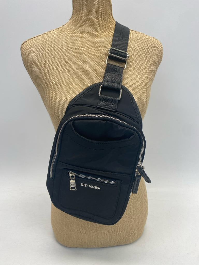 Steve Madden Black Silver Accent(s) Nylon Handbag