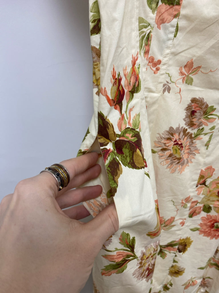NWT TUCKERNUCK Size XXS Cream Coral/Green Floral Ladies Dress