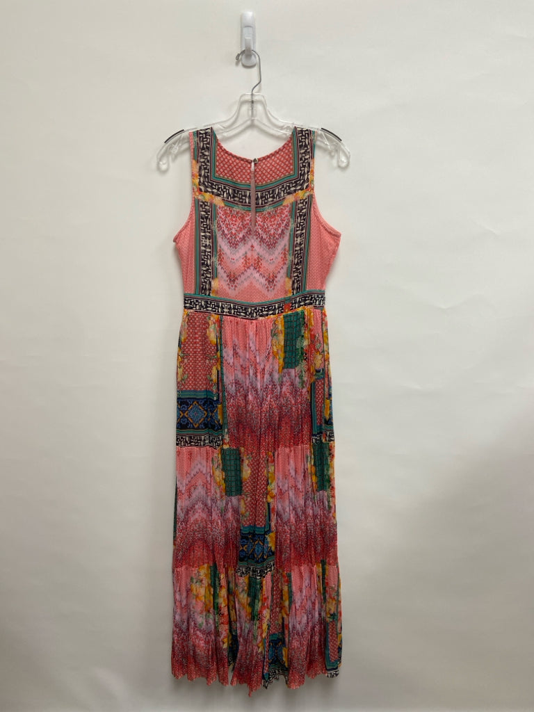BHANUNI BY JYOTI Size 4 Brown/Cream Pink/Multi Assorted Print Maxi Ladies Dress