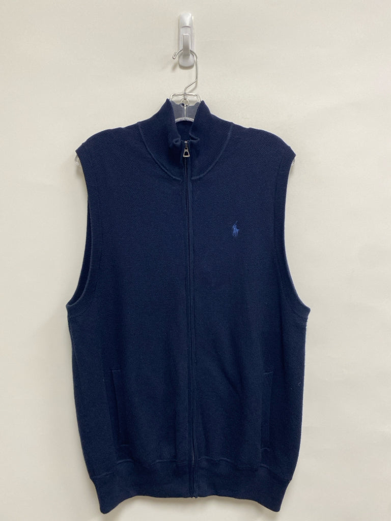 Polo Size L Navy Zip Down Men&