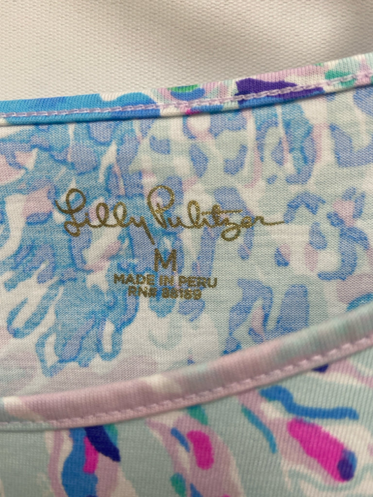 LILLY PULITZER Size M White Blue/Pink Shells Ladies Dress
