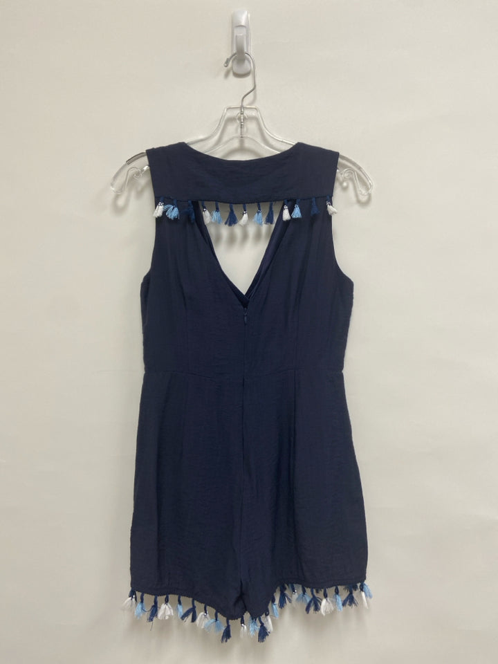 THML Size S Navy Tassels Sleeveless Ladies Romper