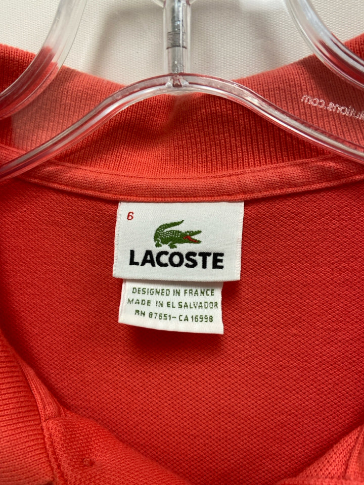Lacoste Size L Dark Coral Polo Men&