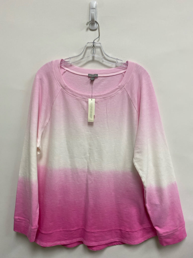 NWT Talbots Size XL Pink/White Gradient Ladies Sweatshirt