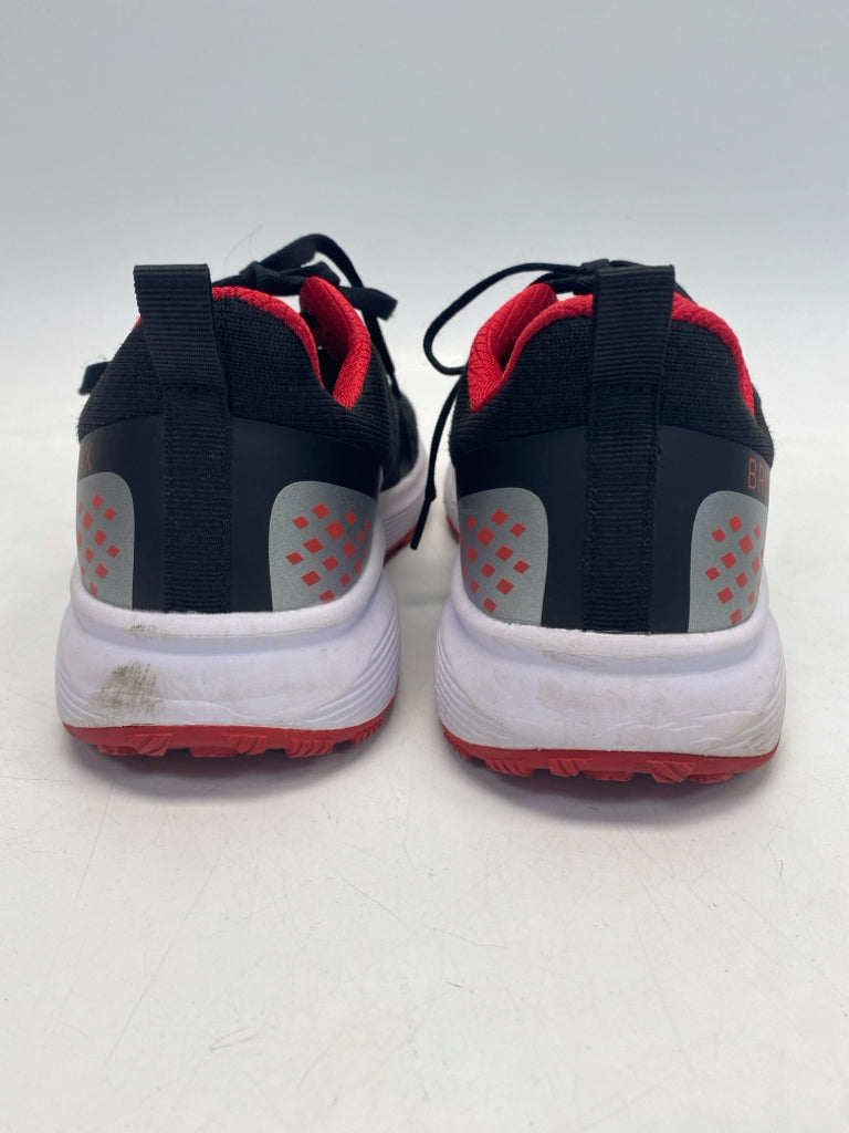 EU Shoe Size 43 US Shoe Size 11 Black Red Lace-up Sneakers