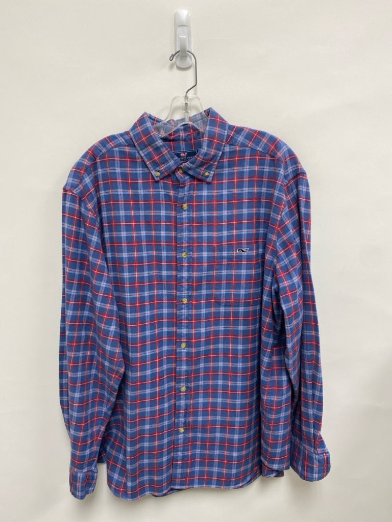 Vineyard Vines Size XL Blue Red Plaid Flannel Men&