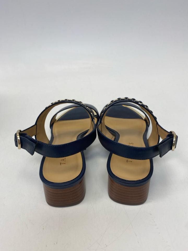 NWOT Talbots  Size 7 Navy Gold Accent(s) Sandals