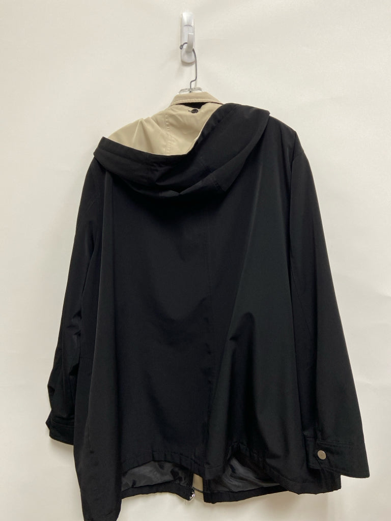 Braeton Size 3X Black Beige Hooded Zip Down Plus Size Jacket