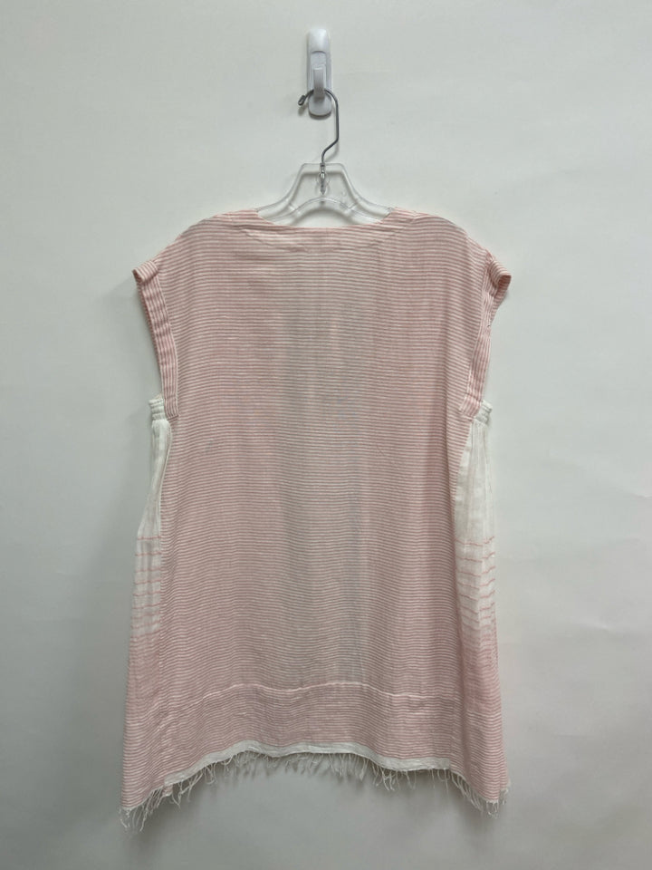 Size M White/Pink Stripes Batwing Ladies Dress