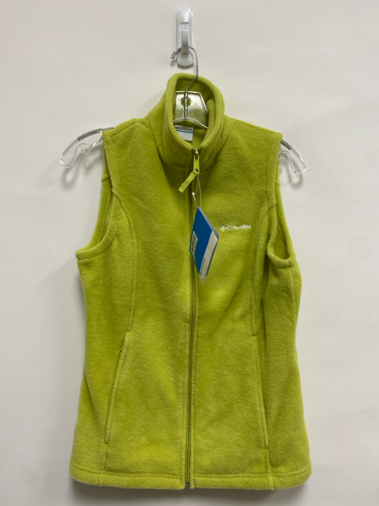 NWT Columbia Size S Lime Green Zip Down Fleece Ladies Vest