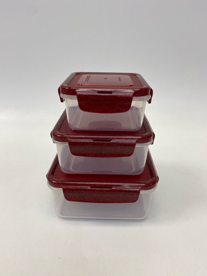 Lock &amp; Lock Red Clear Glitter Storage Container