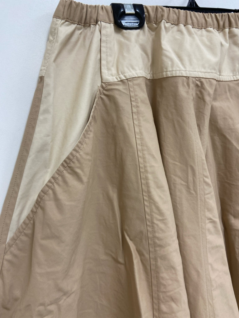 Maeve Size XL Tan/Cream Color Block Ladies Skirt
