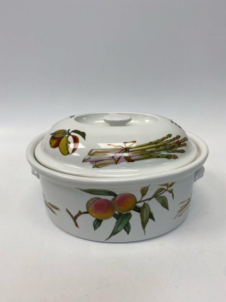 Royal Worcester White Multi Color Fruit/Veggies Bakeware