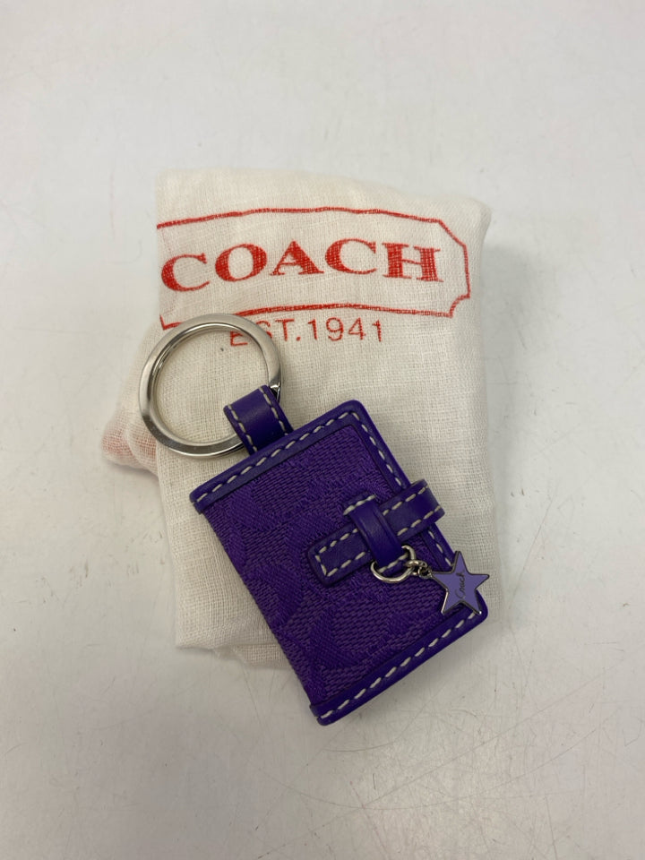 Coach Purple Signature Keychain