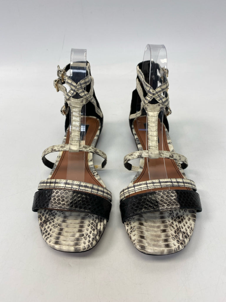 Size 6.5 Cream Black Animal Print Sandals