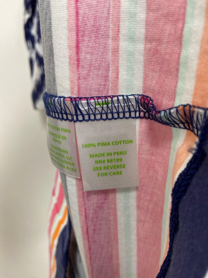 LILLY PULITZER Size XS White Dark Blue Diamond Print Ladies Dress