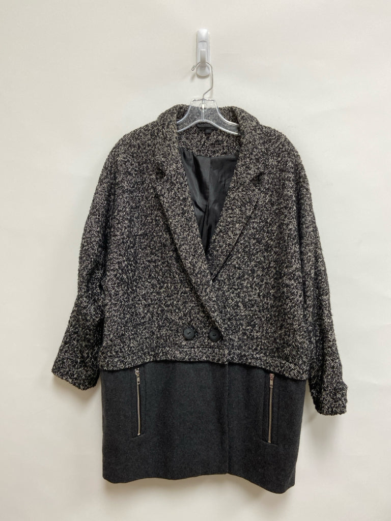 TOPSHOP Size 8 Charcoal Black/White Tweed Ladies Jacket