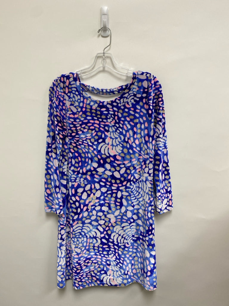 LILLY PULITZER Size M Blue White/Pink Shapes Ladies Dress