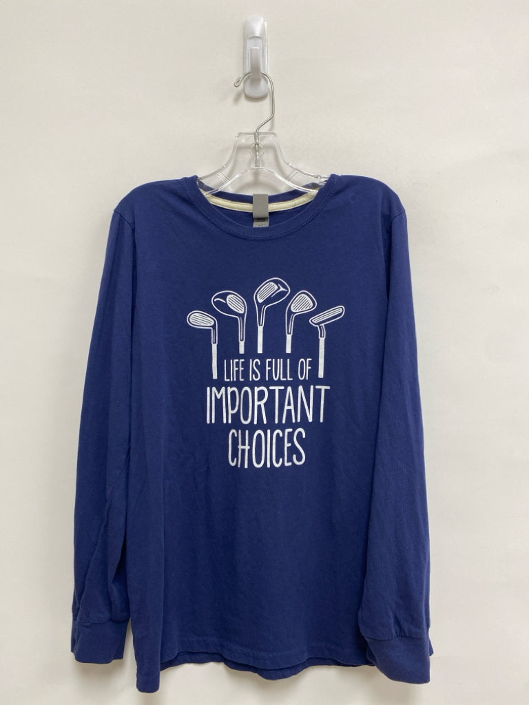SIZE XL Dark Blue White Words Long Sleeve Boy&