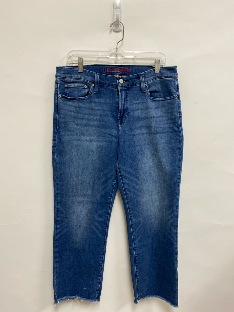 Lucky Brand Size 14 Blue Denim Fringe Ladies Jeans