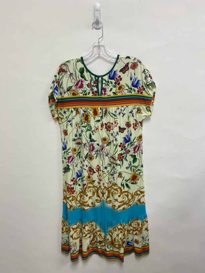 JOHNNY WAS Size S Purple/Yellow Blue/Multi Floral Ladies Dress