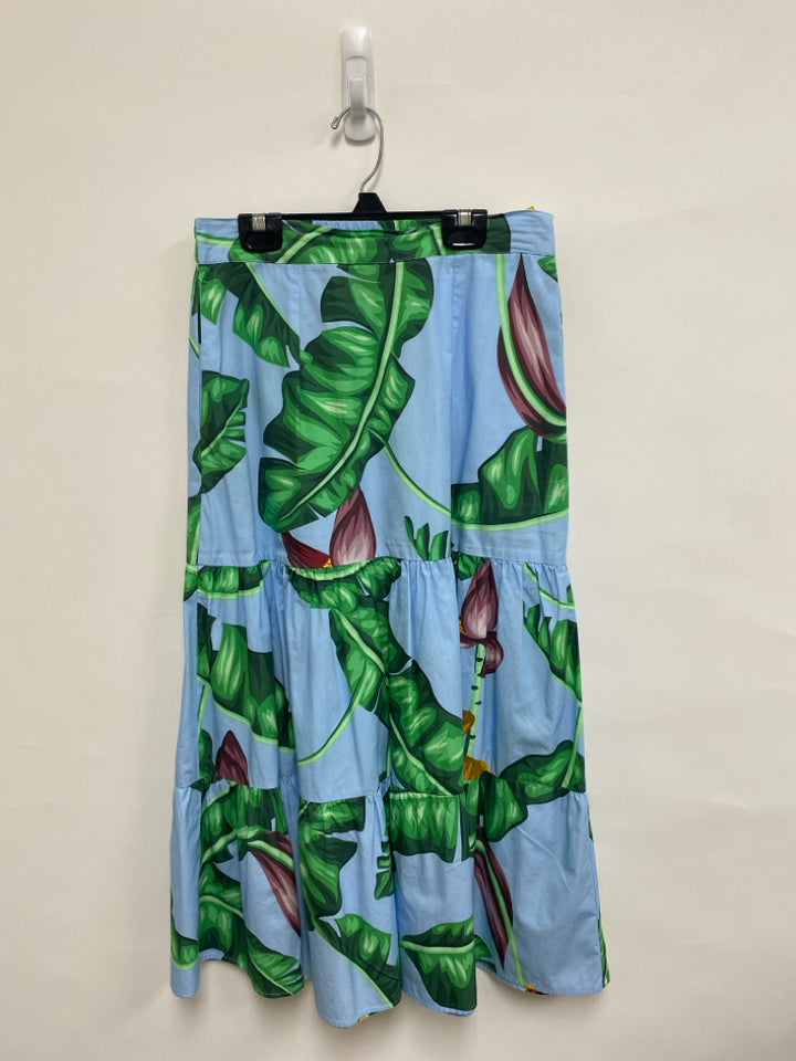 maude vivante Size XS Blue Green Leaves Ladies Skirt