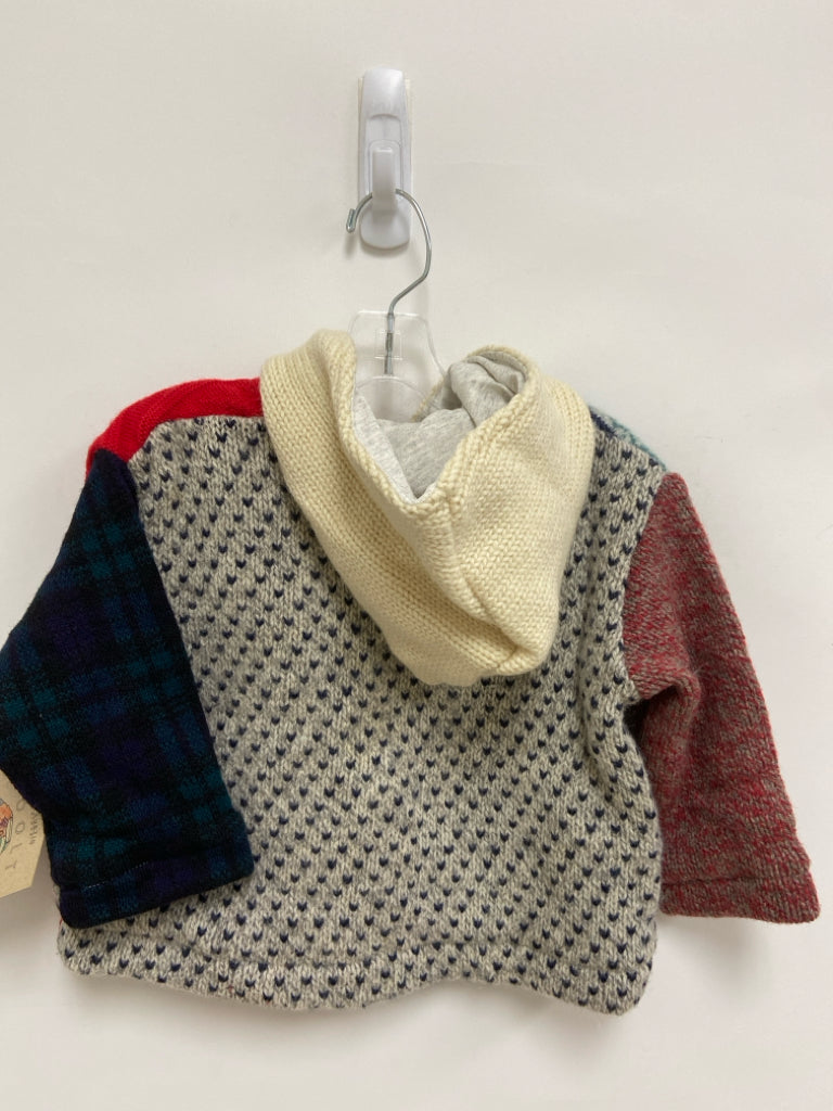 NWT SIZE 12M Multi-Color Texture Button Up Hooded Boy&