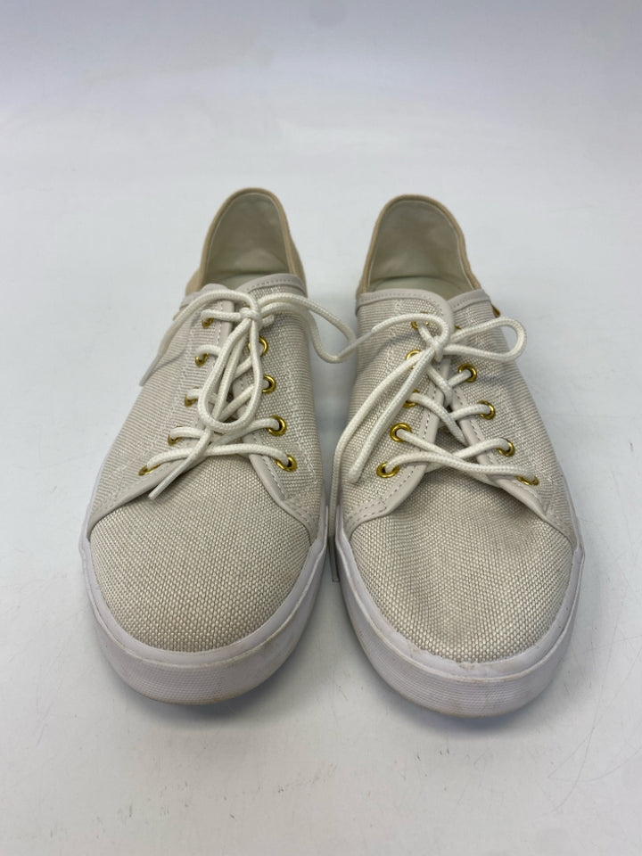 Tommy Hilfiger  Size 9.5 Cream Lace-up Fabric Sneakers