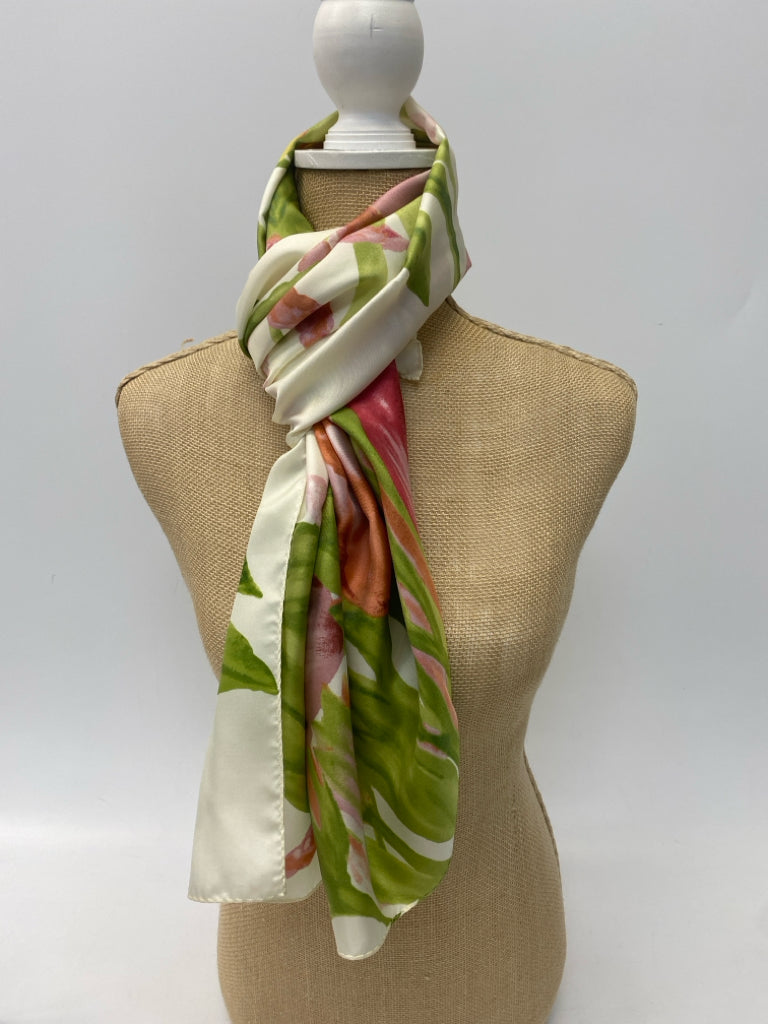 NWOT Talbots Cream Multi Color Floral Scarf