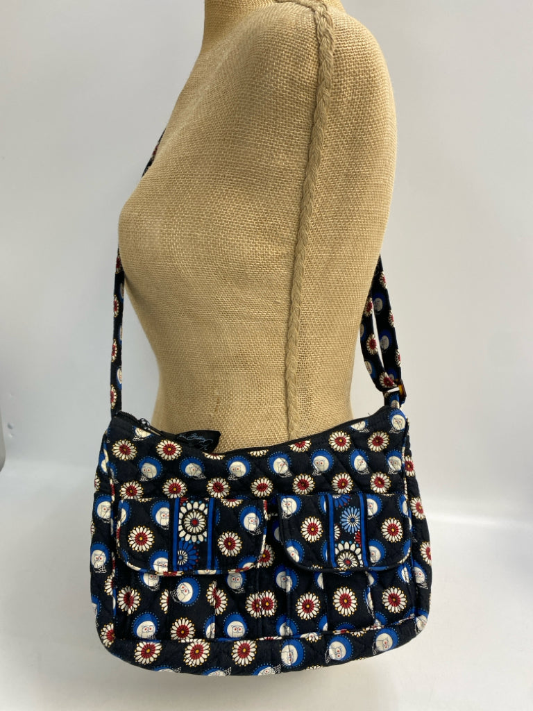 Vera Bradley Black Blue/Wht Owl(s) Crossbody