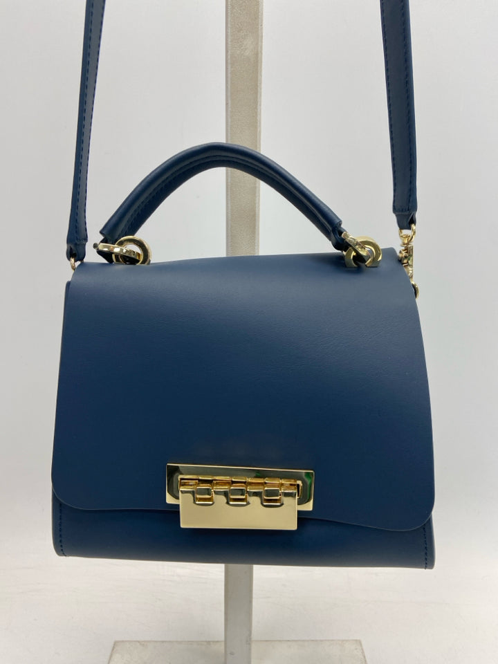 Zac Posen Dark Blue Gold Accent(s) Handbag