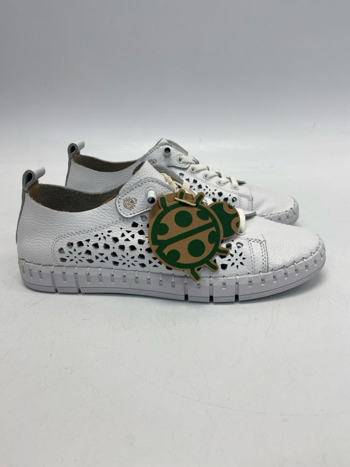 NWT  Size 39 White Perforated Sneakers