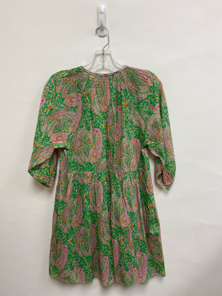 NWT ba&amp;sh Size XS Green Pink/Yellow Paisley Ladies Dress