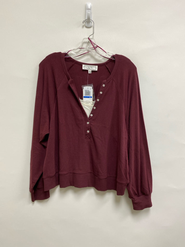 NWT HIPPIE ROSE Size XL Burgundy Ladies Top