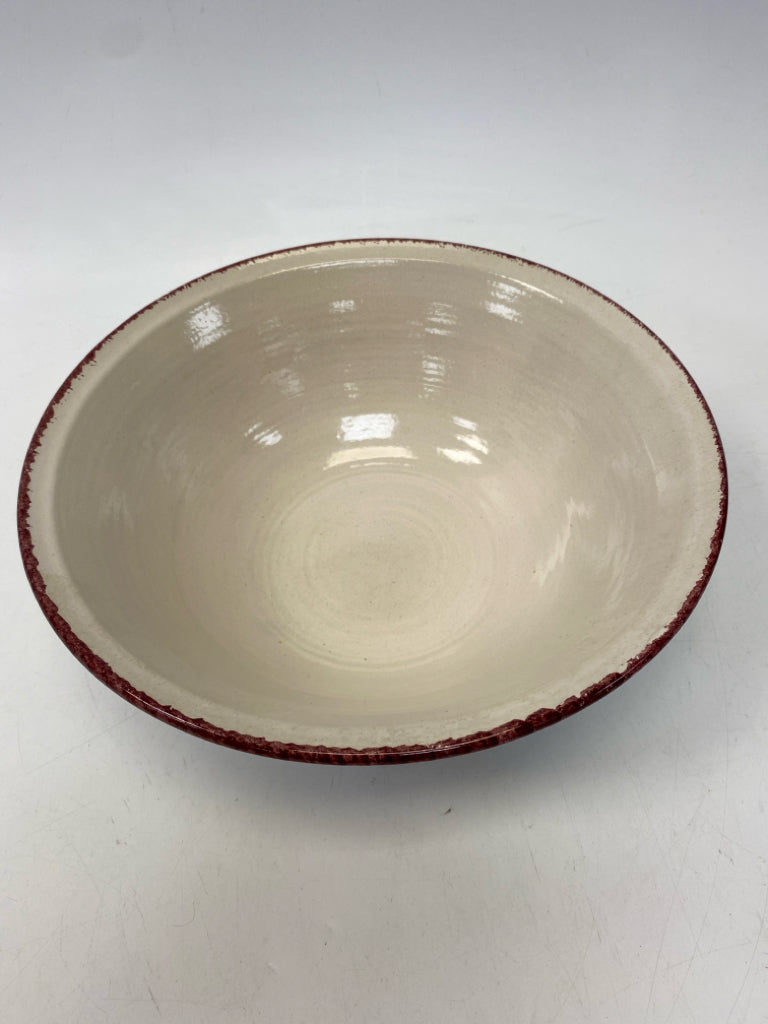 Cream Burgundy/Multi Fruit Pottery