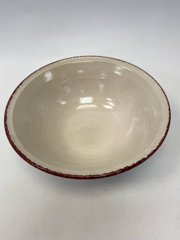 Cream Burgundy/Multi Fruit Pottery