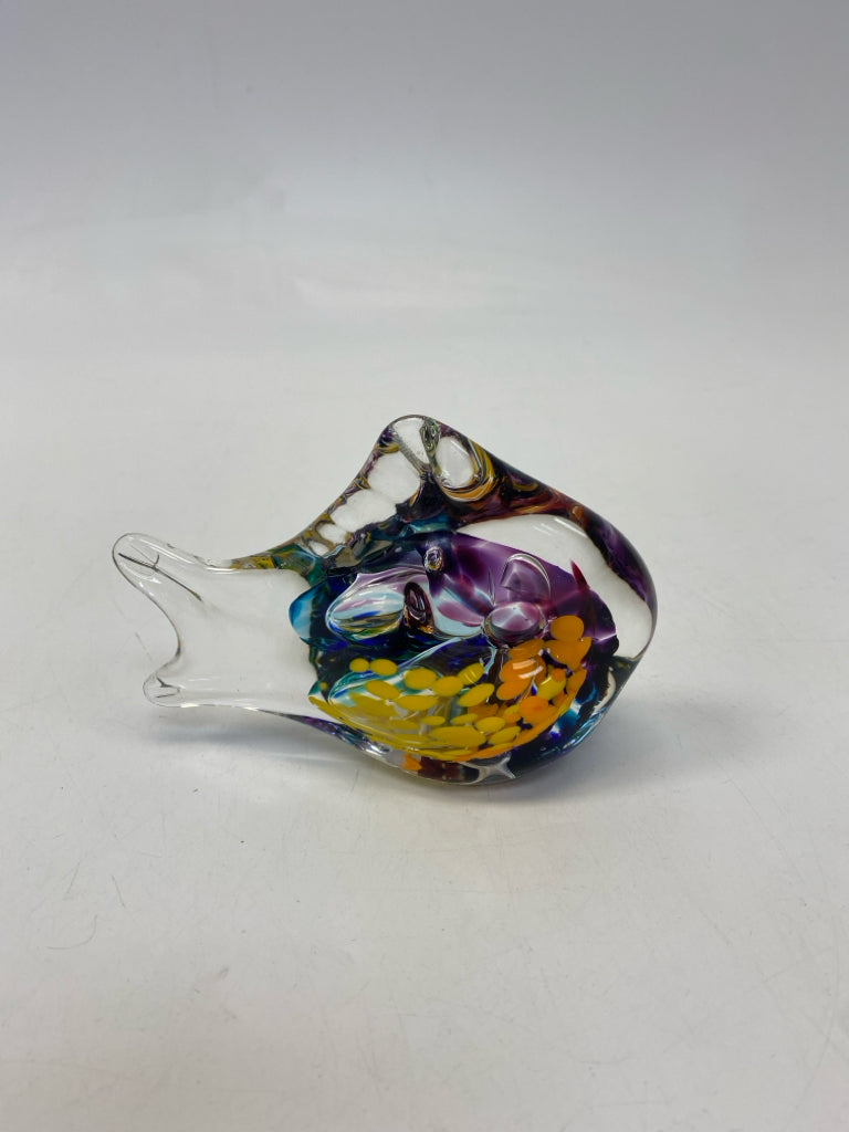Multi Color Fish Glass Figurine