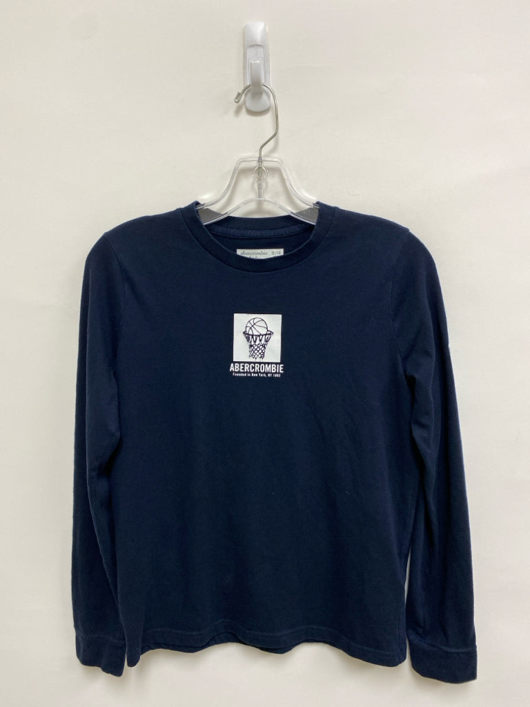 Abercrombie Kids SIZE 13/14 Navy White Long Sleeve Tee Boy&