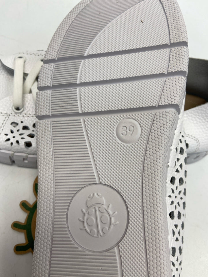 NWT  Size 39 White Perforated Sneakers