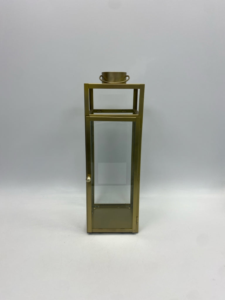 Gold Clear Metal/Glass Lantern