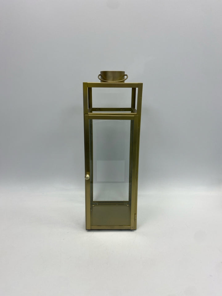 Gold Clear Metal/Glass Lantern