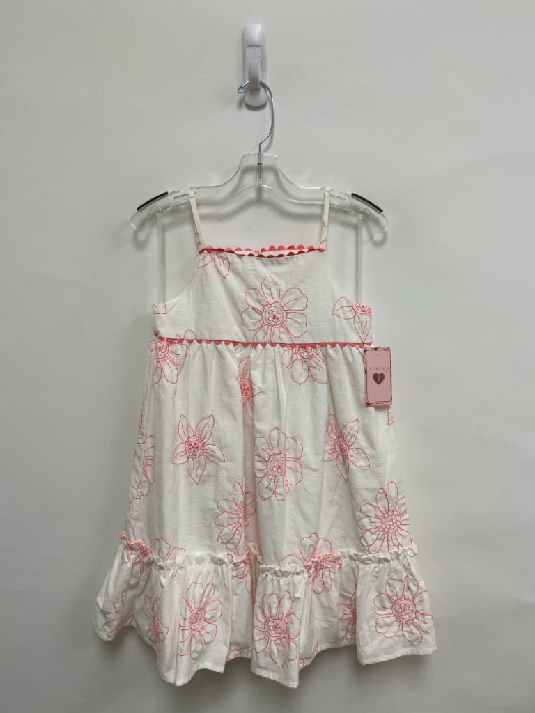 NWT btween SIZE 7 White Coral Embroidered Sleeveless Girl&