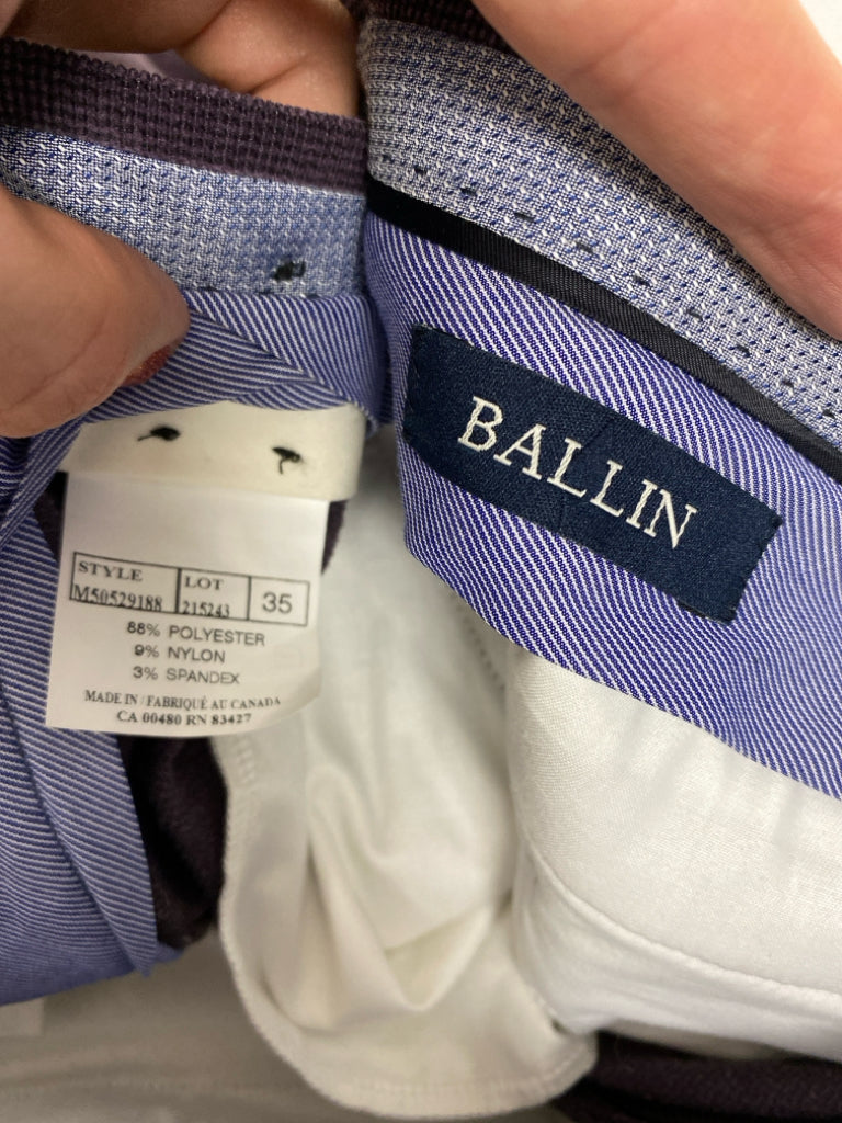 BALLIN Size 35 Purple Texture Velour Men&