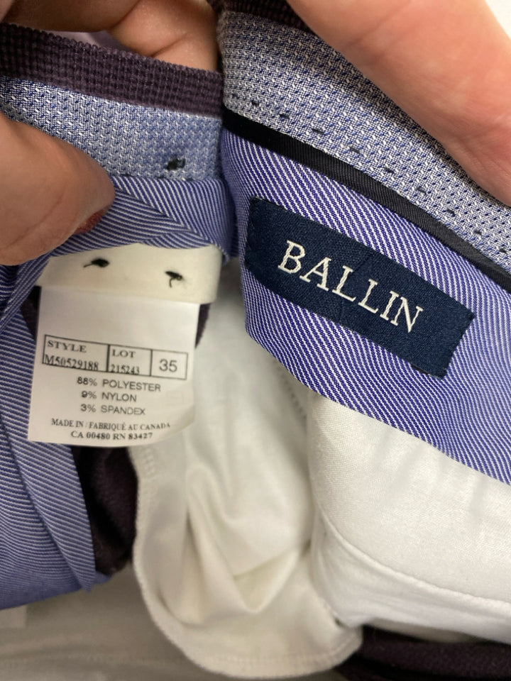 BALLIN Size 35 Purple Texture Velour Men&